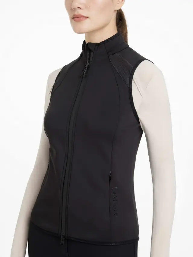 LEMIEUX GAYLE GILET Black: Women's Black Riding Vest, Soft Shell, Sleeveless Jacket