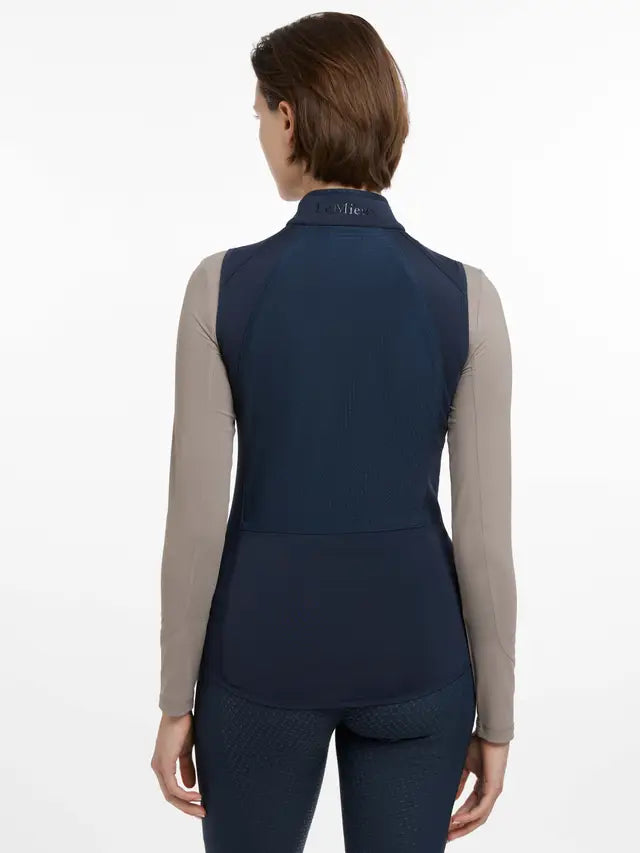 LeMieux Gayle Gilet Navy - Women's Equestrian Riding Vest. Lightweight & Breathable. Available at Equiflair.