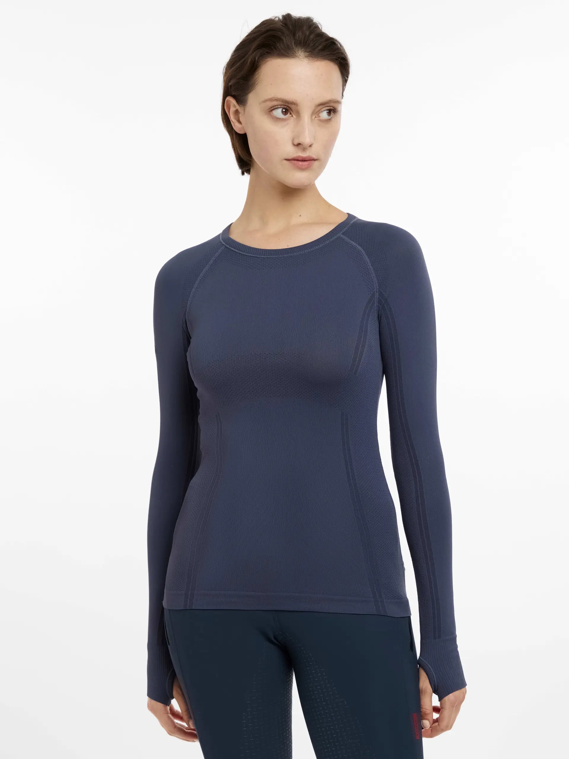 LeMieux Britney Seamless Long Sleeve Top Dusk Blue