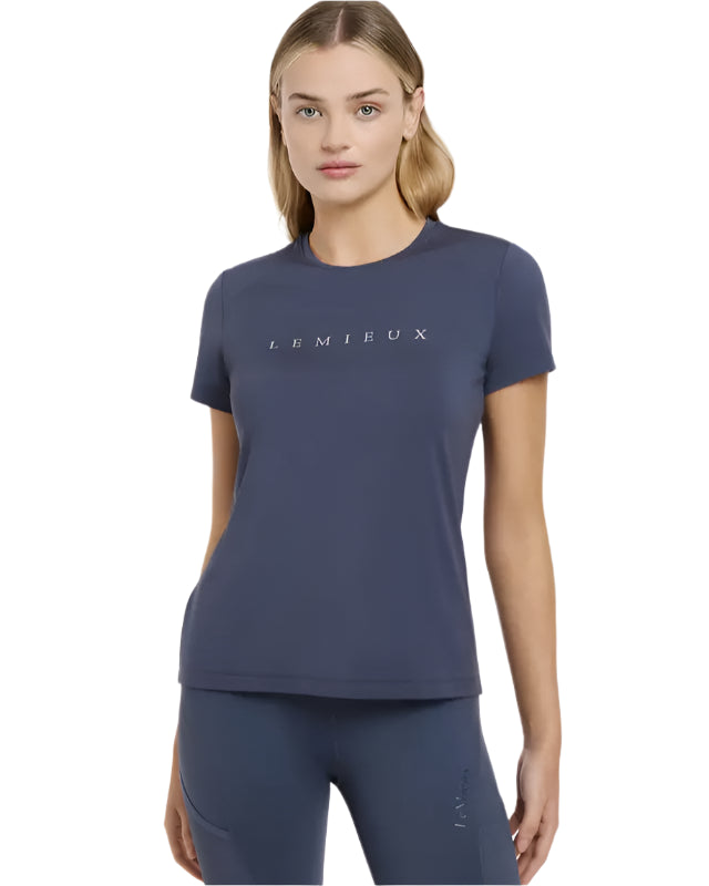 LE MIEUX Sports T-Shirt - Dusk Blue Equestrian Apparel. Perfect Riding Top by Equiflair. Sportswear for horse riding, training.