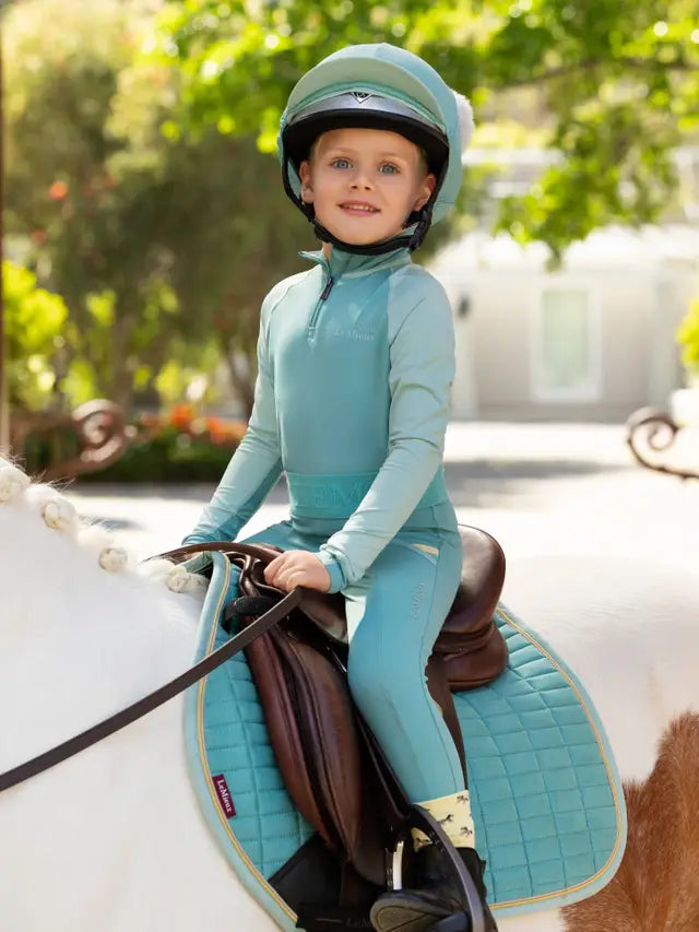 Child Rider in Lemieux Lagoon Pull-On Breeches: Equestrian Apparel, Riding Gear, Horse Riding
