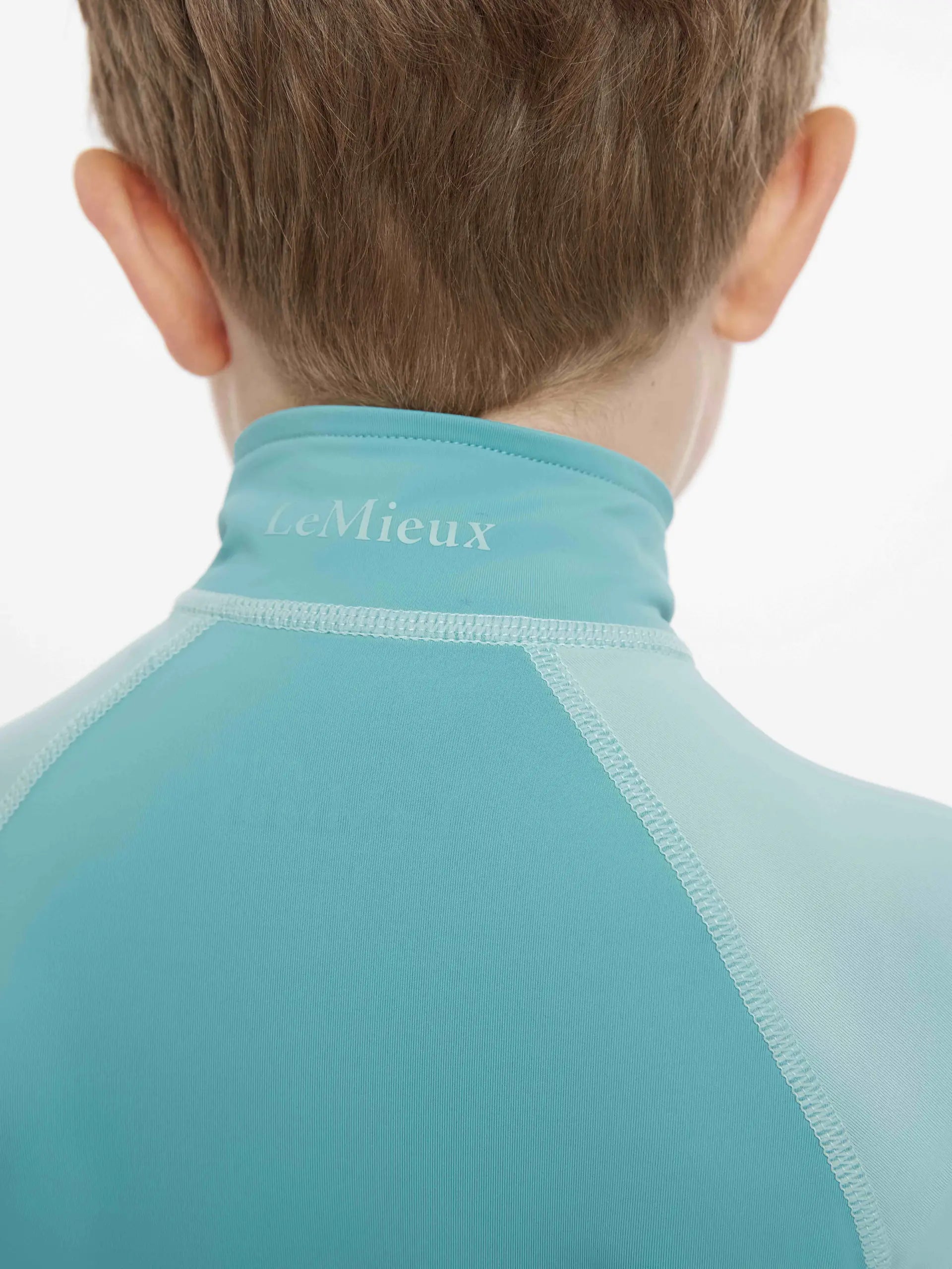 Lemieux Mini Base Layer Lagoon - Boy's Horse Riding Apparel: Comfort, Stretch, UV Protection, Kids Equestrian Fashion