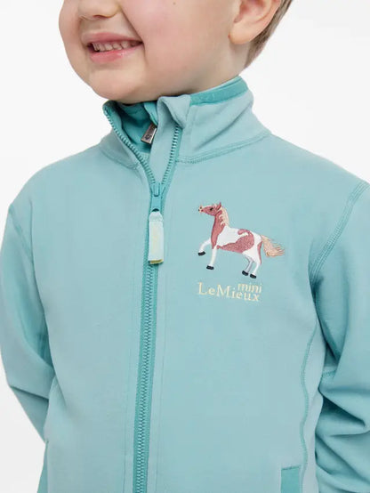 LEMIEUX MINI Mari Micro Fleece Aqua Children's Jacket with Horse Logo | Riding Apparel