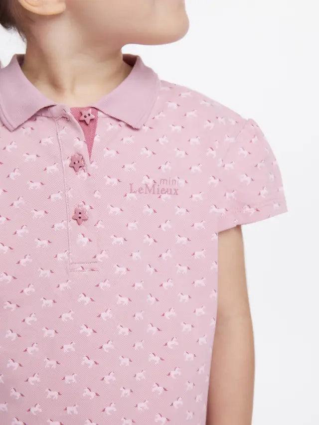Lemieux Mini Blossom Horse Print Polo Shirt with Star Buttons | Equiflair