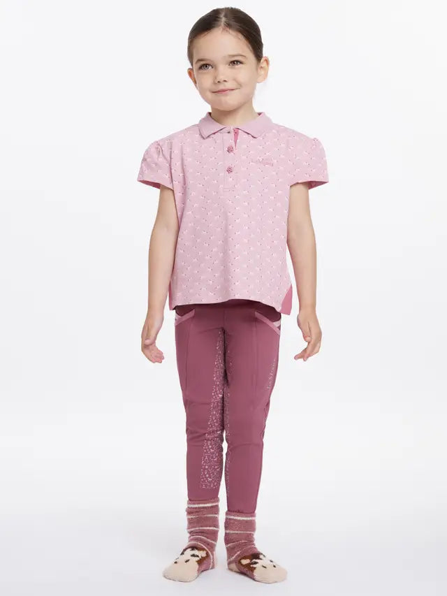 LEMIEUX Mini Polo Shirt Blossom for Girls | Blossom Print, Short Sleeves | Girl's Riding Apparel