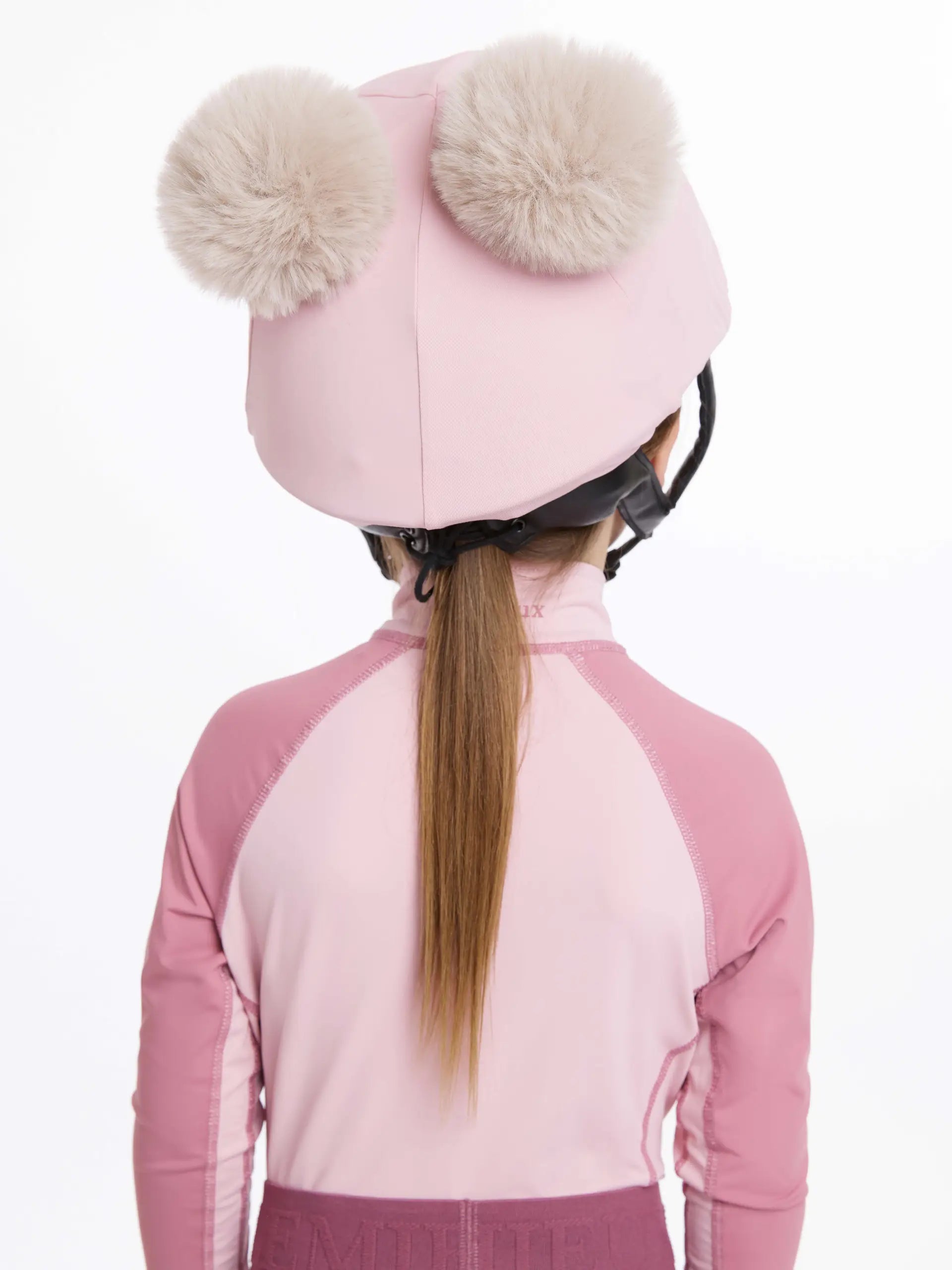 LeMieux Mini Double Pom Hat - Silk Blossom - Equestrian Helmet Cover for Child - Equiflair