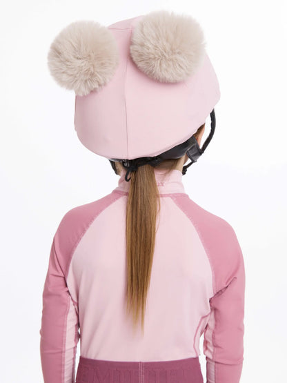 LeMieux Mini Double Pom Hat - Silk Blossom - Equestrian Helmet Cover for Child - Equiflair