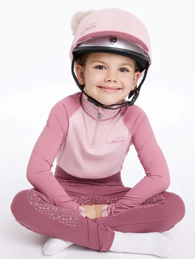 LeMieux Mini Double Pom Hat Blossom - Child's Horse Riding Helmet with Pom Poms