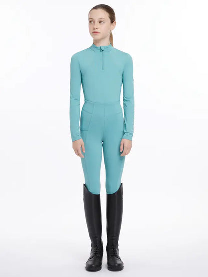 LEMEIUX Young Rider Base Layer Lagoon | Kids Riding Apparel | Equestrian Performance Shirt