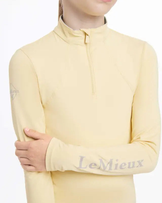 LeMieux Young Rider Base Layer Mimosa: UV50+ Technical Top for Active Equestrian Kids. Equiflair