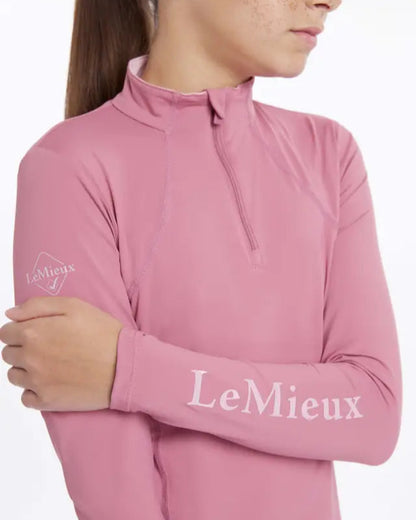LEMIEUX Young Rider Base Layer Peony - UV50+, Moisture-Wicking, Long Sleeve Riding Shirt