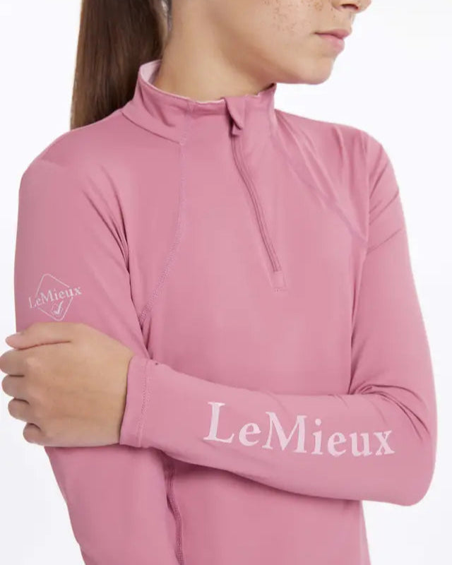 LEMIEUX Young Rider Base Layer Peony - UV50+, Moisture-Wicking, Long Sleeve Riding Shirt