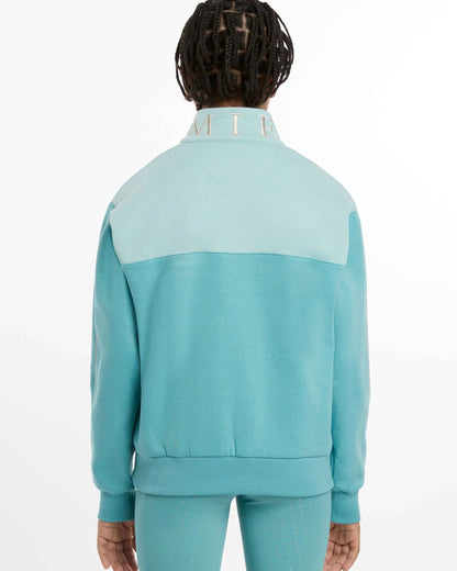 LeMieux Young Rider Kate Quarter Zip Sweat Lagoon - Equestrian Apparel for Kids
