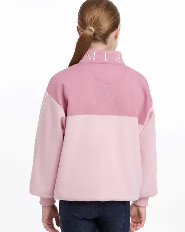 LeMieux Young Rider Kate Quarter Zip Sweat Blossom Back View | Kids Equestrian Clothing