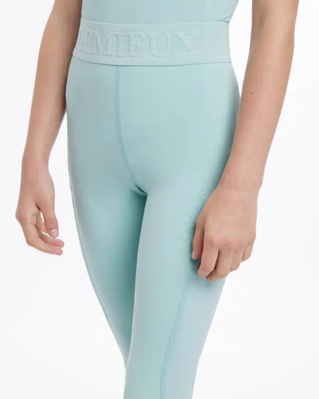 LEMIEUX Young Rider Lizzie Mesh Leggings Aqua: Lightweight Riding Leggings for Kids, Breathable Equestrian Apparel
