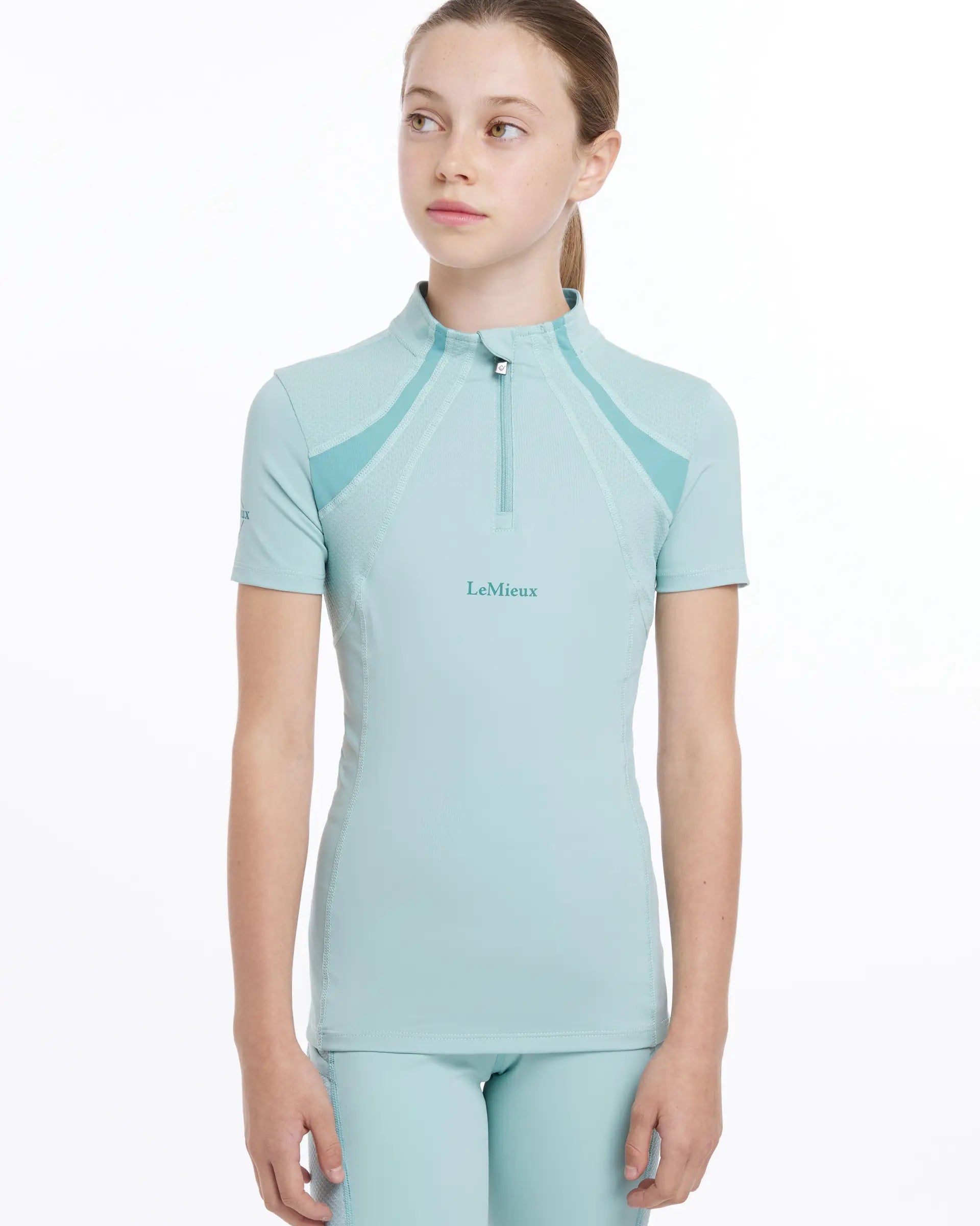 LEMIEUX Young Rider Aqua Base Layer: UV50+ Quarter Zip Shirt for Horseback Riding & Sports | Equiflair