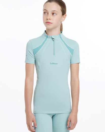 LEMIEUX Young Rider Aqua Base Layer: UV50+ Quarter Zip Shirt for Horseback Riding & Sports | Equiflair