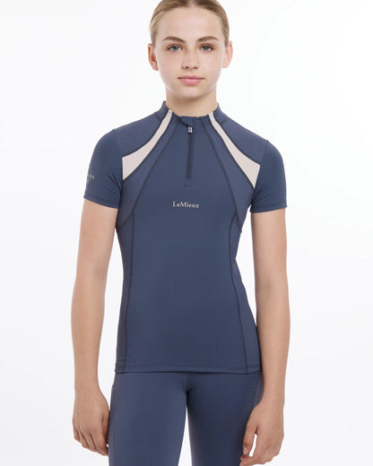 LEMIEUX Young Rider Short Sleeve Mia Mesh Base Layer - Dusk Blue | Equiflair Riding Wear