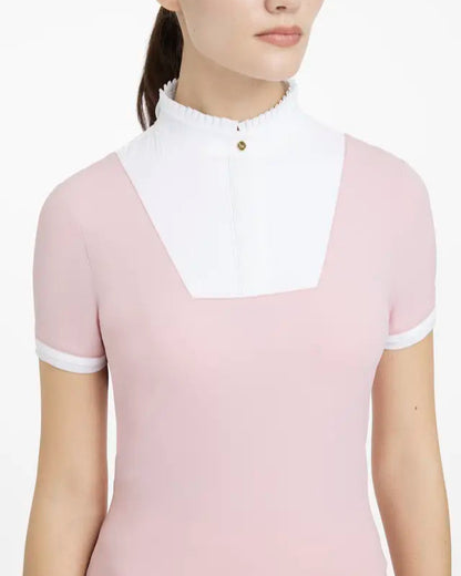 LeMieux Sophia Blossom Show Shirt: Pleated Collar, Short Sleeves Equestrian Apparel