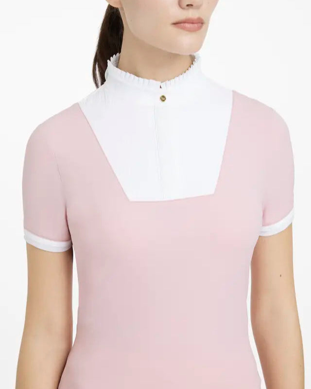 LeMieux Sophia Blossom Show Shirt: Pleated Collar, Short Sleeves Equestrian Apparel
