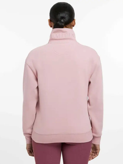 LeMieux Keira Quarter Neck Sweat Blossom: Comfortable & Stylish Pink Pullover Sweater for Women by Equiflair. Equestrian Fashion