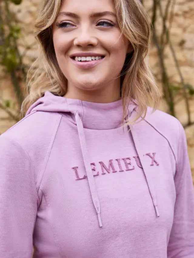 LeMieux Martha Hoodie - Peony: Stylish women's drawstring hoodie with funnel neck & flattering fit. Equestrian fashion from Equiflair.