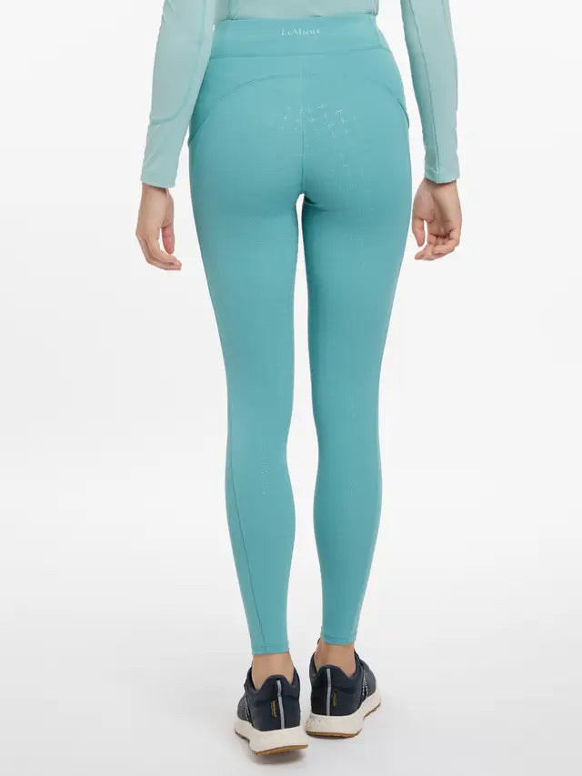 LeMieux Naomi Lagoon Breeches: Pull-On Equestrian Riding Tights with Silicone Grip Seat - Equiflair