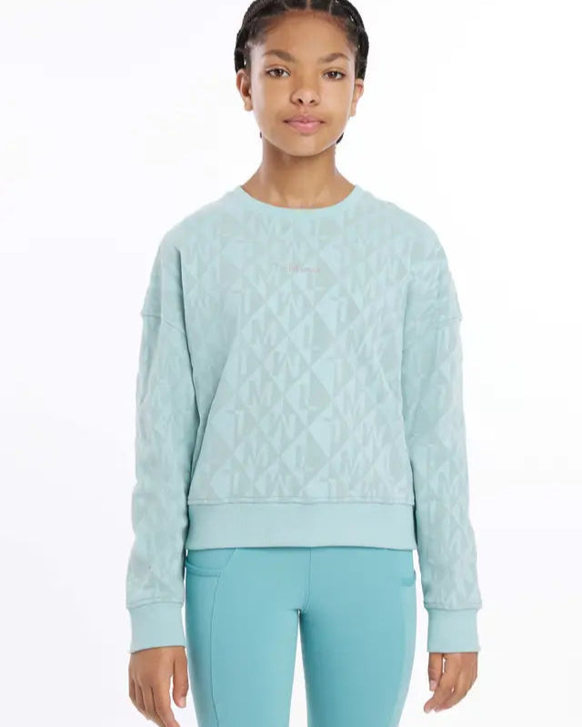 Lemieux Young Rider Clea Crew Sweatshirt Aqua | Kids Equestrian Apparel