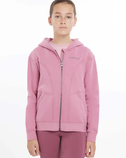 Girl in Pink LeMieux Hadley Hoodie - Youth Equestrian Fashion - Zip-Up Top