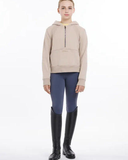 LEMIEUX YOUNG RIDER HARRIET POP OVER ALMOND Hoodie | Kids Equestrian Clothing
