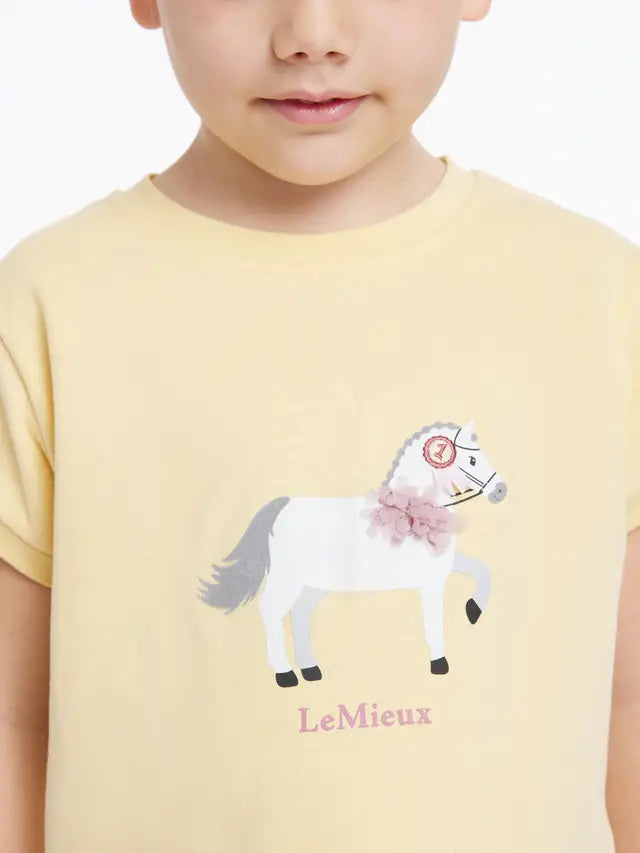 LEMIEUX Mini Alex T-Shirt - Yellow Horse Tee for Kids Equestrian - Equiflair