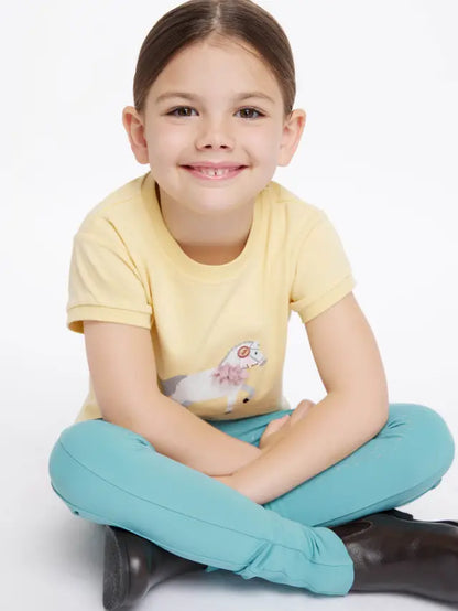 LeMieux Mini Alex Tee in Mimosa: Girl's equestrian t-shirt with a cute pony design. Perfect for young riders! #equestrianfashion
