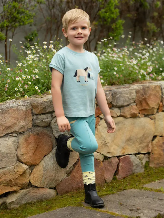 LeMieux Mini Alex Tee Aqua: Boy in Horse Shirt by Equiflair
