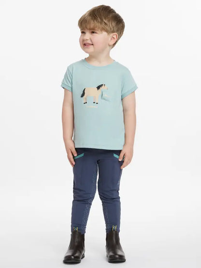 LeMieux Mini Alex Aqua Tee: Boy's Shirt with Pony Graphic & Removable Brush