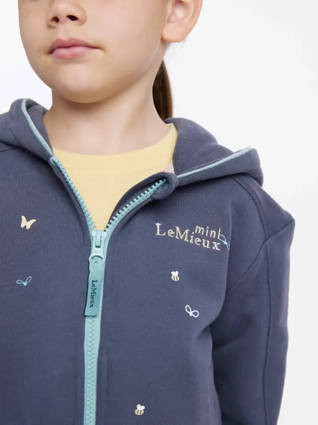 LEMIEUX MINI CHARLIE Dusk Blue Zip Through Hoodie | Equiflair childs hoodie, zipped dusk blue hoodie for kids