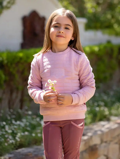 LEMIEUX MINI CICI CREW BLOSSOM Outfit: Pink Quilted Sweater & Pants for Young Equestrian Fashion from Equiflair