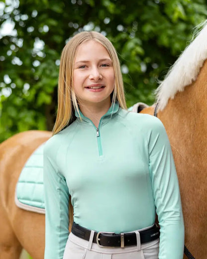 LeMieux Young Rider Hope Aqua Base Layer: Lightweight & UV Protective Equestrian Apparel for Girls