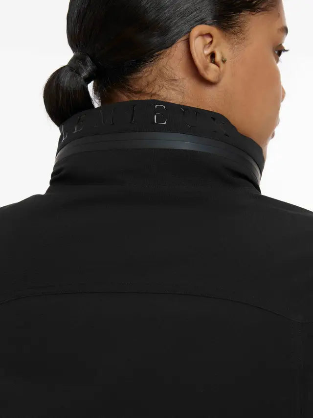 LeMieux Ladies Black Team Jacket - Stylish waterproof and breathable outerwear. Back view showing brand on collar.