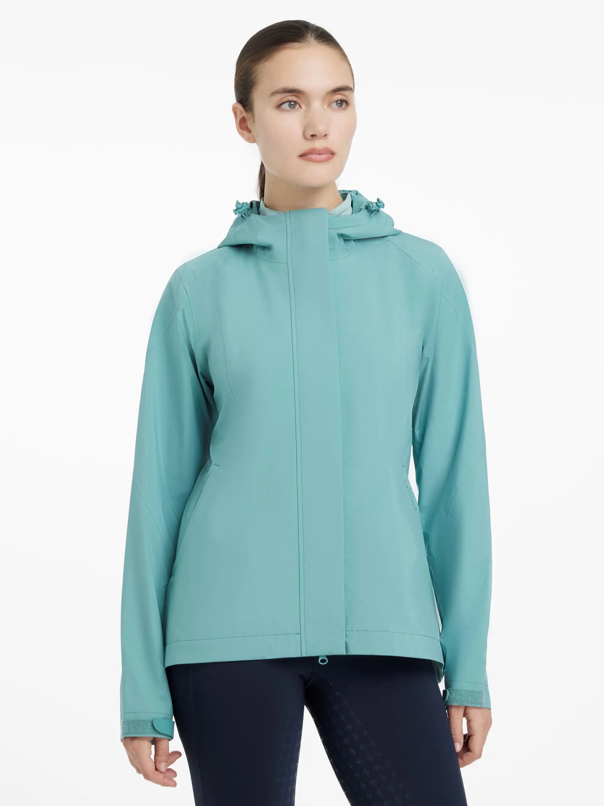 LEMIEUX ISLA Short Waterproof Jacket Lagoon: Women's Teal Packable Rain Jacket | Equiflair