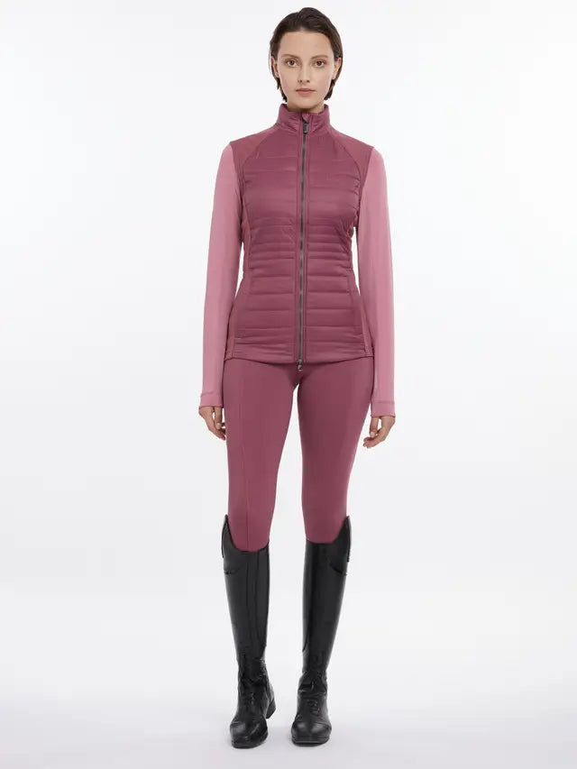 LeMieux Juliette Gilet Rosewood: Women's quilted vest with leggings and riding boots by Equiflair