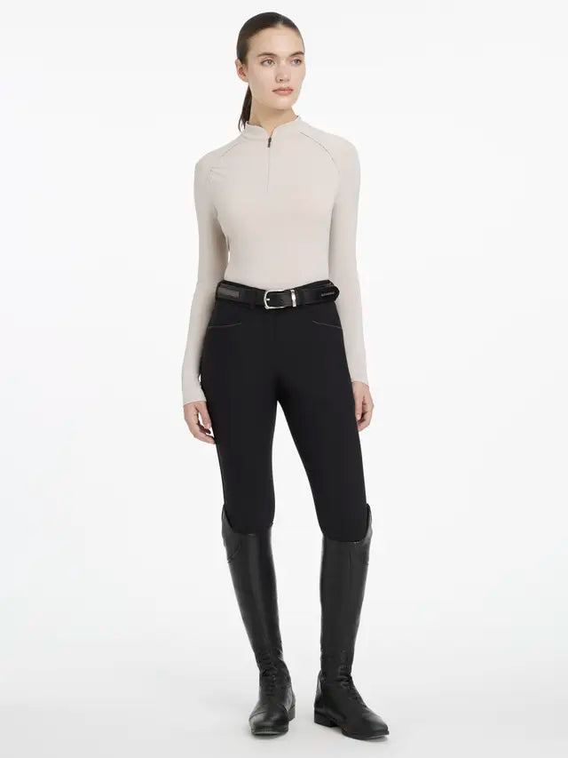 LeMieux Heyden Lightweight Base Layer - Stone. Women's riding apparel, equestrian fashion, performance base layer.