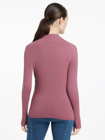 LEMIEUX Heyden Lightweight Base Layer in Rosewood. Women's Long Sleeve Riding Shirt, Technical Equestrian Apparel.