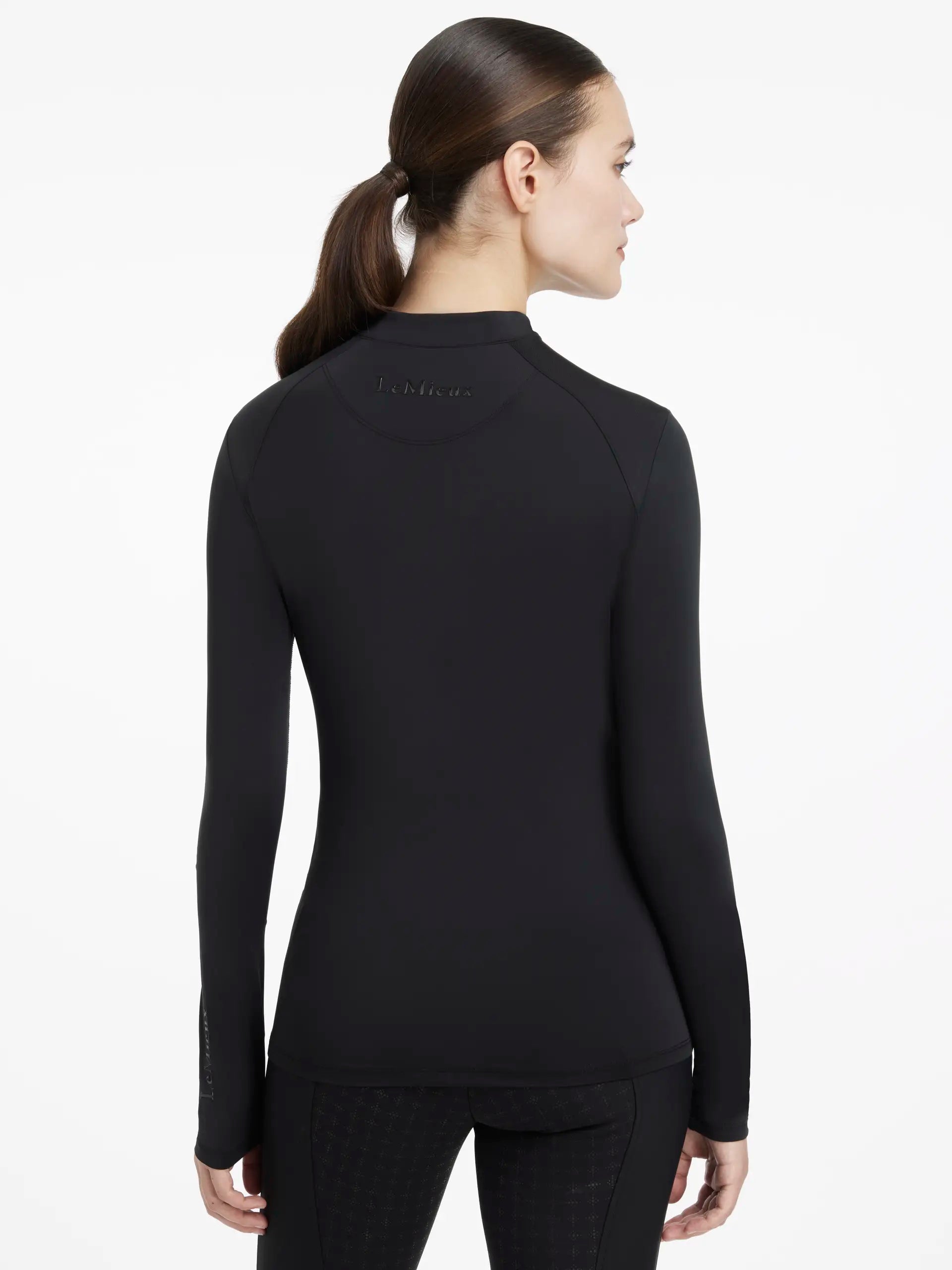 LeMieux Heyden Lightweight Black Base Layer Back View | Equestrian Women's Activewear