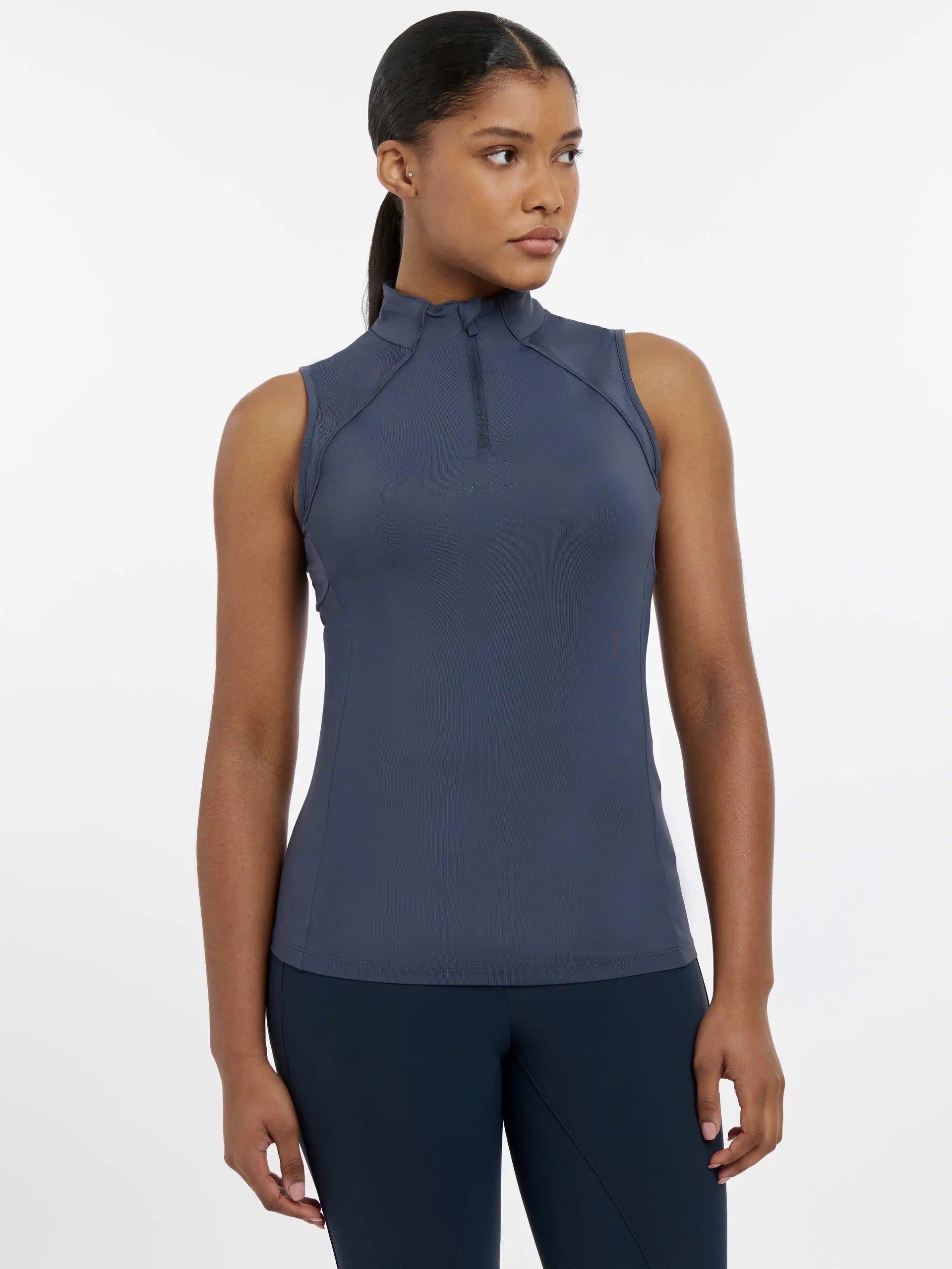 LEMIEUX Maria Mesh Sleeveless Baselayer in Dusk Blue - Equestrian Performance Apparel