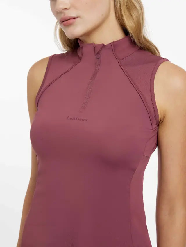 LeMieux Maria Mesh Sleeveless Baselayer in Rosewood | Equestrian Riding Top