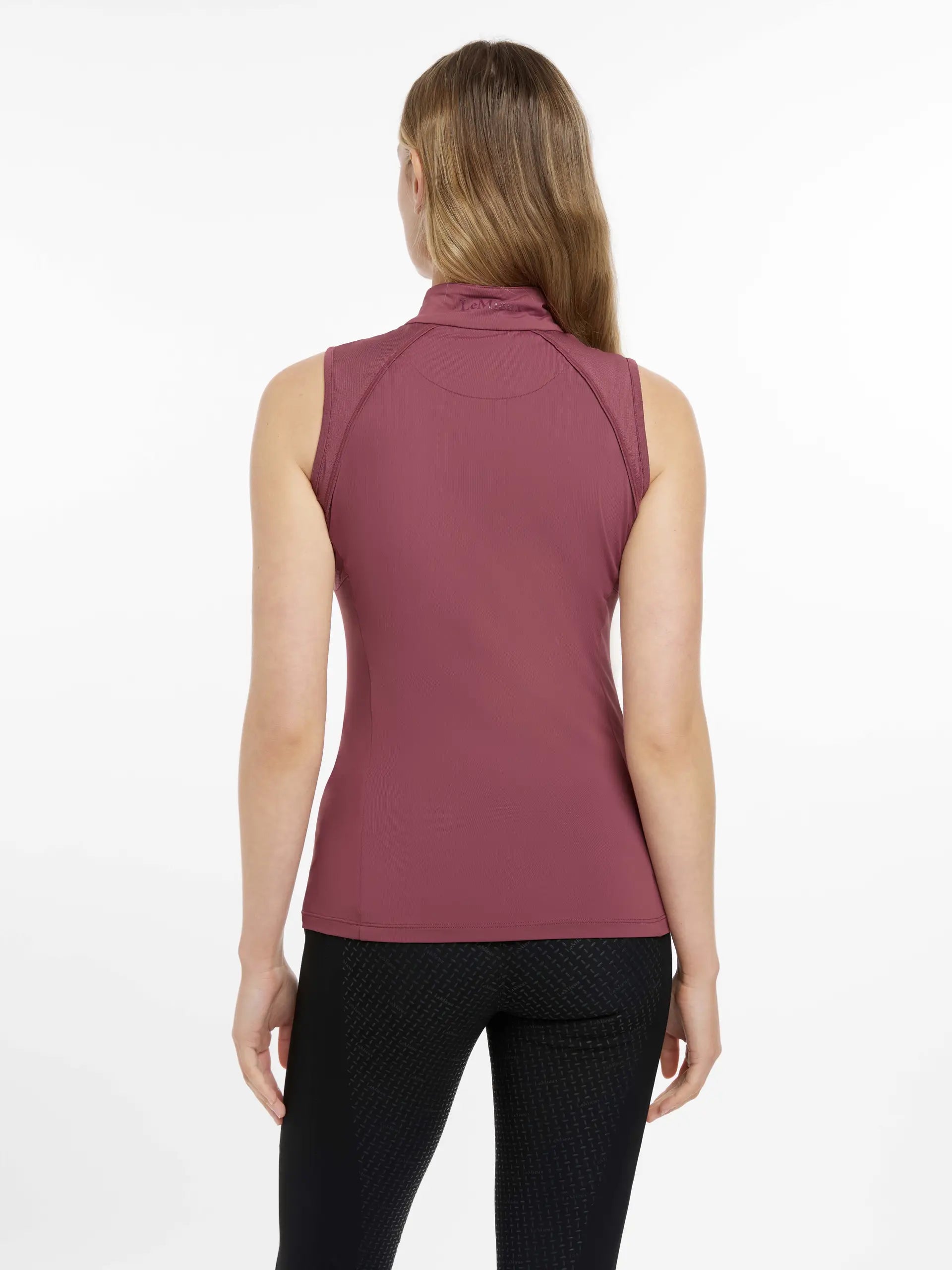 LEMIEUX Maria Mesh Sleeveless Baselayer in Rosewood from Equiflair: Lightweight, breathable riding top for women.