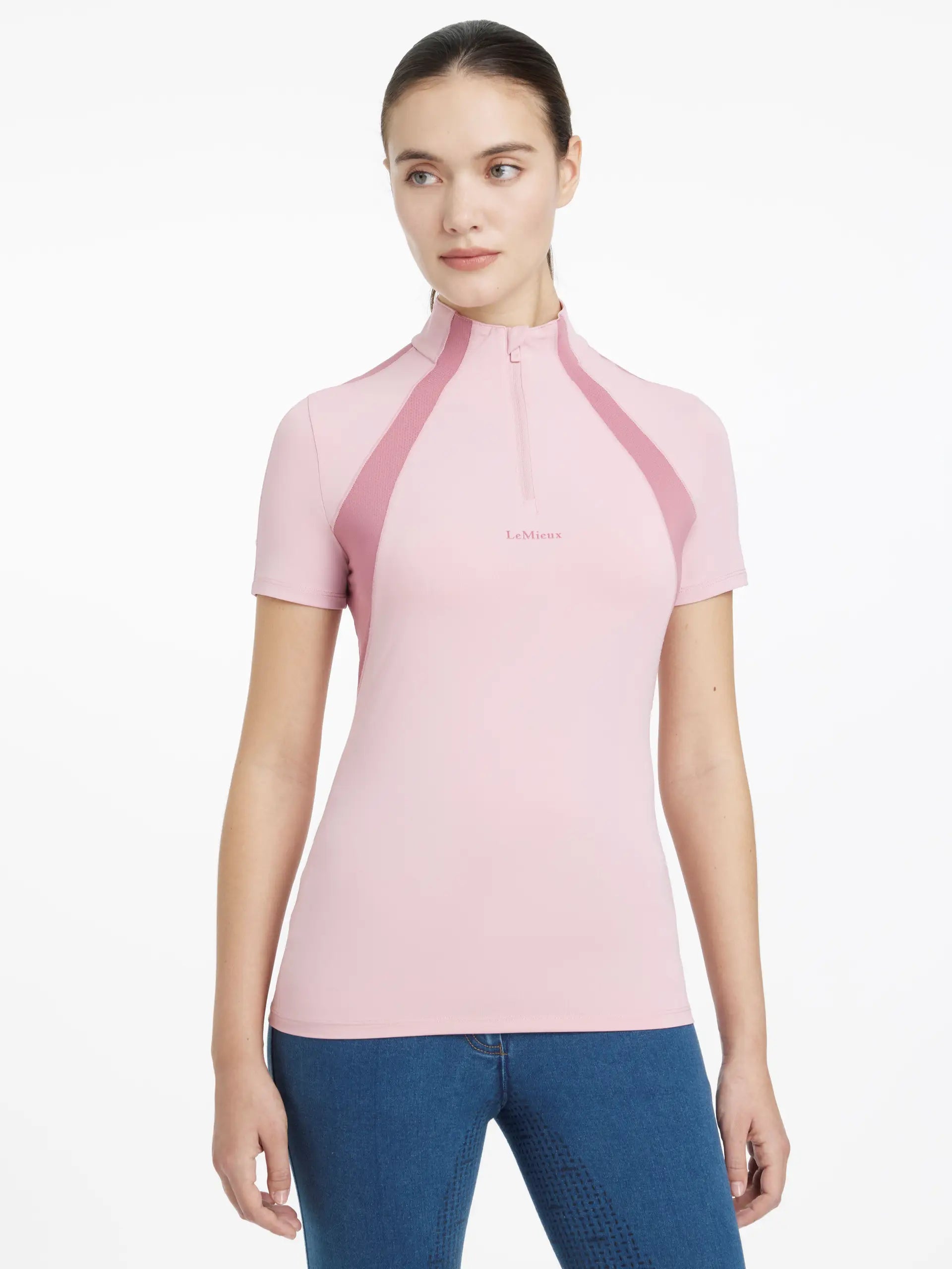 Lemieux Maria Mesh Short Sleeve Baselayer Blossom: Women's Equestrian Riding Shirt, Sweat-Wicking, UV50+ Protection
