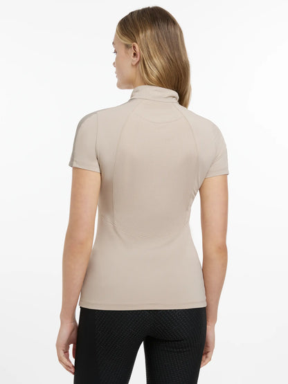 LEMIEUX MARIA MESH Short Sleeve Baselayer - Almond | Equestrian Sportswear Top, UV50+ Protection, Breathable Riding Apparel