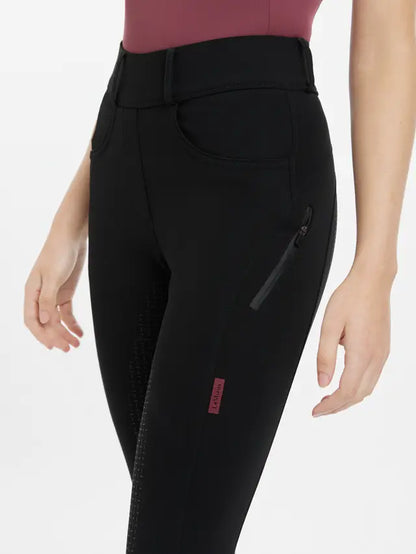 LEMIEUX Amy Breggings Black: Equestrian Riding Leggings, Full Silicone Seat, Pockets, Comfortable Breeches Alternative