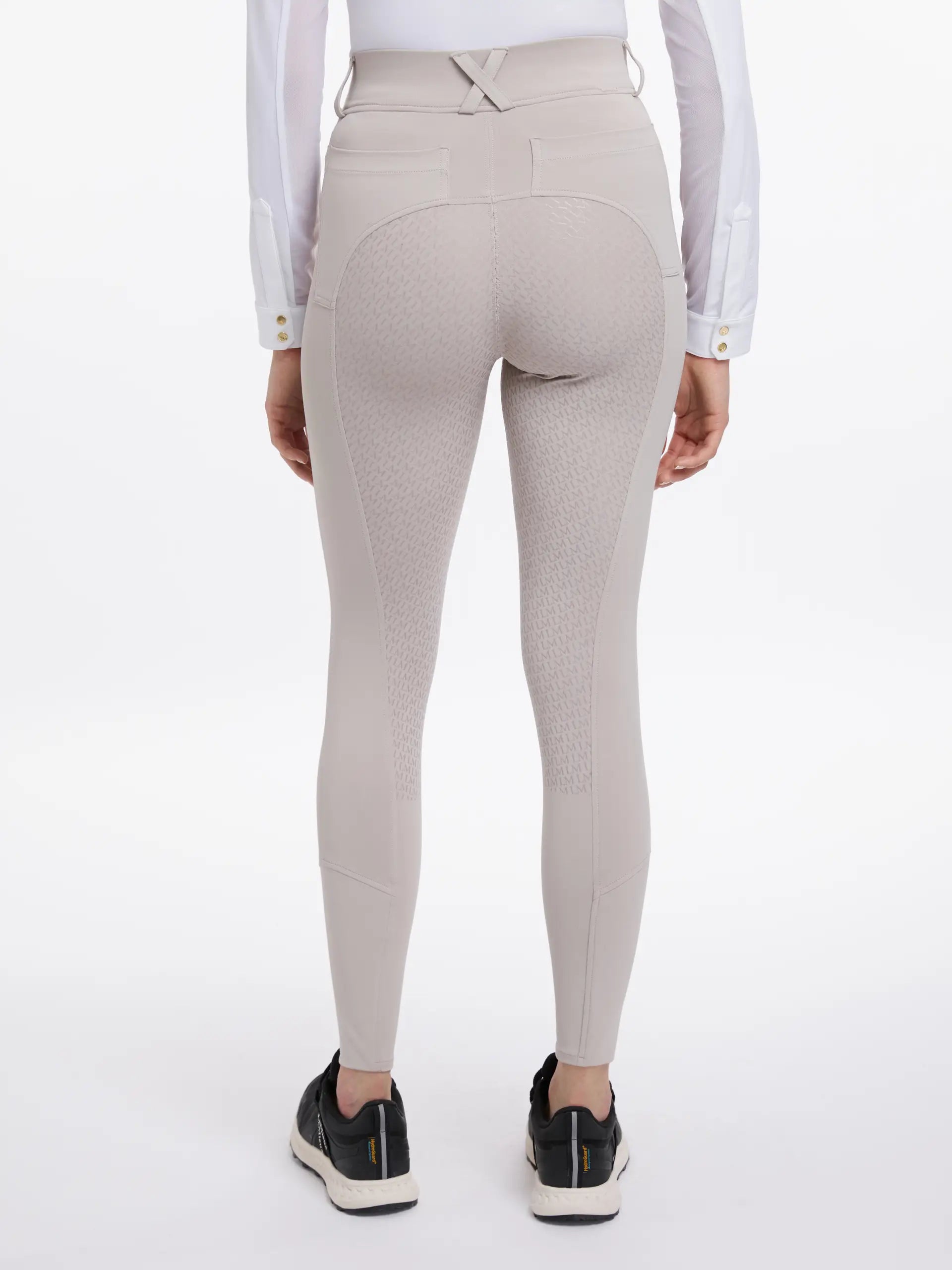 LeMieux Demi Breggings Stone: Comfortable pull-on equestrian leggings with silicone grip for horse riding.